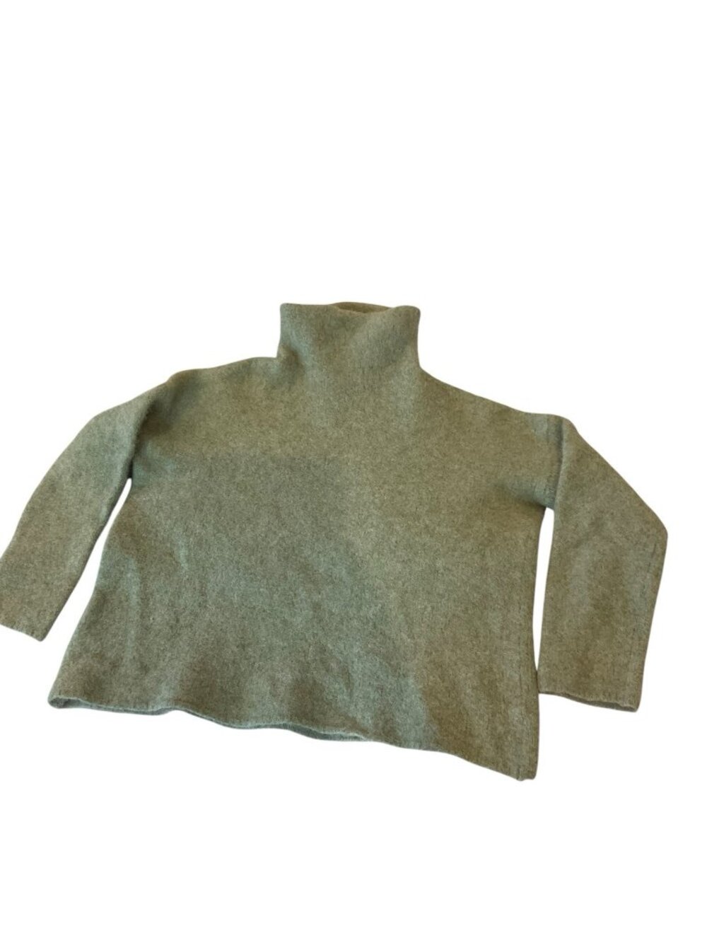 Nordstrom Yak Wool and Alpaca Funnel Neck Turtleneck Sweater Green Size XL